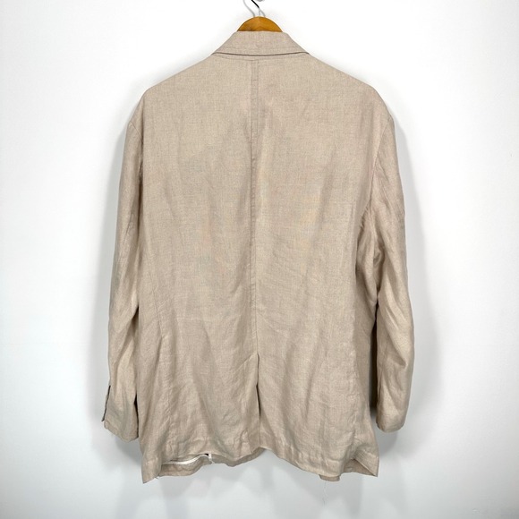 Alex Mill Linen Sport Coat Blazer Jacket Men 2XL Light Beige Patch Pocket 2 Btn - Picture 2 of 13